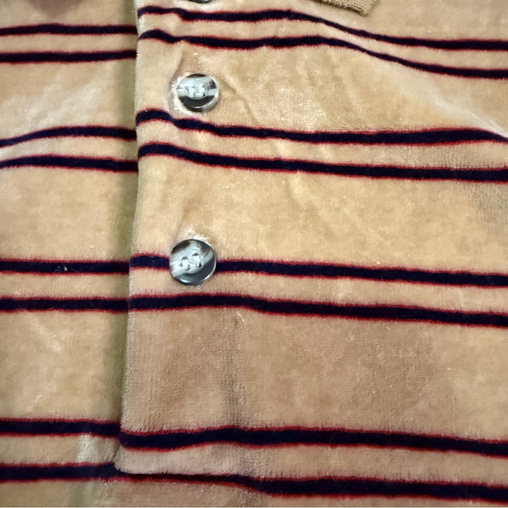 Vintage 70/80s velour Mervyn's Collection Large long-sleeve polo shirt - Picture 4 of 4